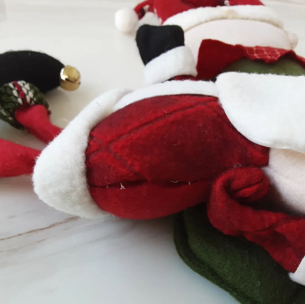 VTG FELT CHRISTMAS GNOMES WITH SILVER BELLS